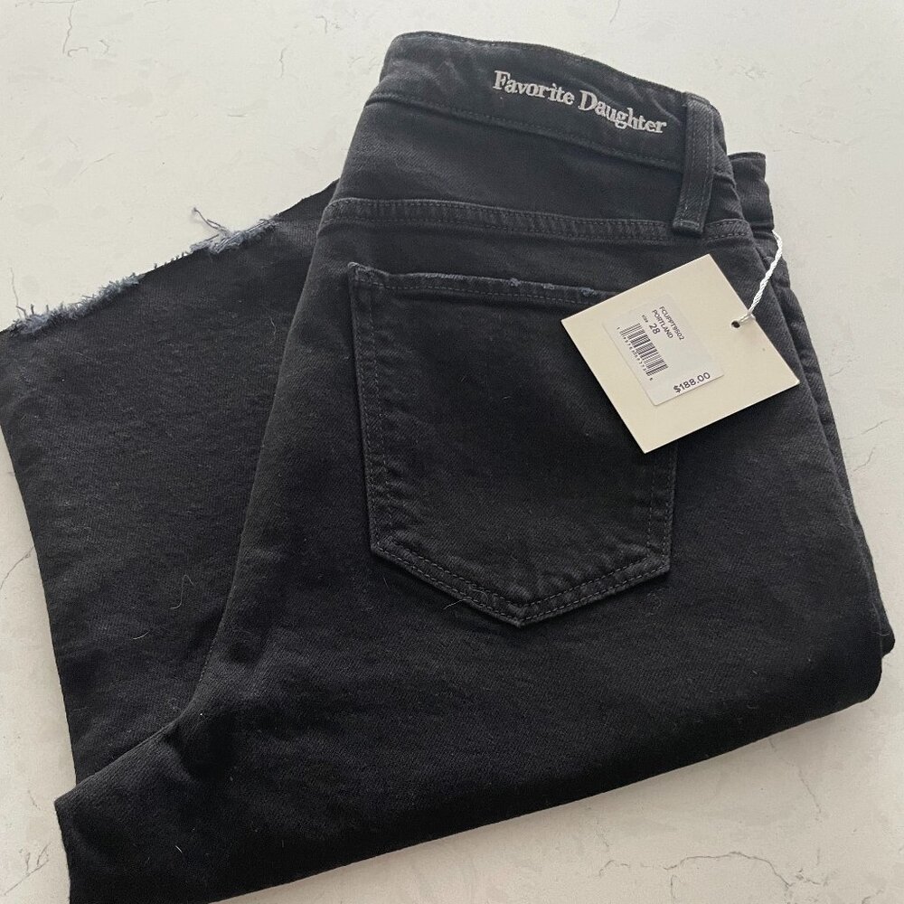 NWT Favorite Daughter The Ava Long Slim Denim Jean Short Size 28 $188 - Picture 13 of 14